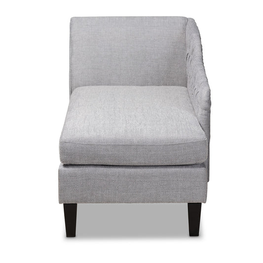 Baxton Studio - Florent Chaise in Gray - CFCL2-Grey/Black-KD Chaise view 2