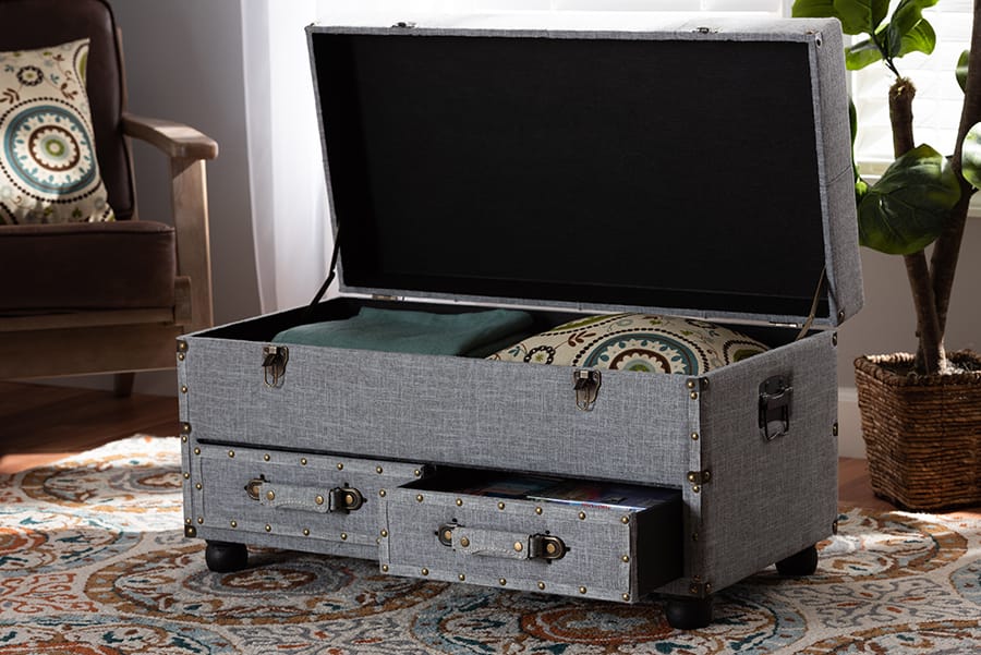 Baxton Studio - Flynn Storage Ottoman in Grey/Black - JY19A416-Grey-Otto view 10