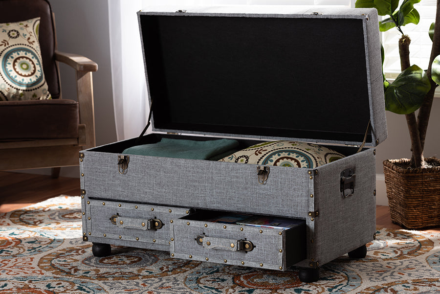 Baxton Studio - Flynn Storage Ottoman in Grey/Black - JY19A416-Grey-Otto view 10