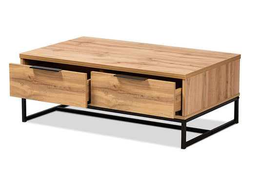 Baxton Studio - Franklin Coffee Table - CT8007-Oak-CT view 2