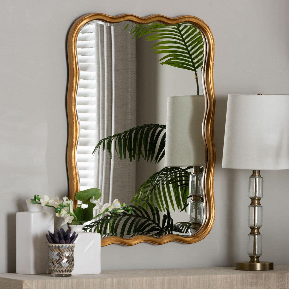 Baxton Studio - Fredrika Mirror in Antique Goldleaf - RXW-10949-Wall Mirror view 4