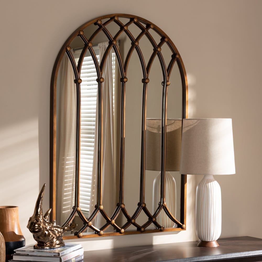 Baxton Studio - Freja Mirror in Antique Bronze - RTB1323 view 2