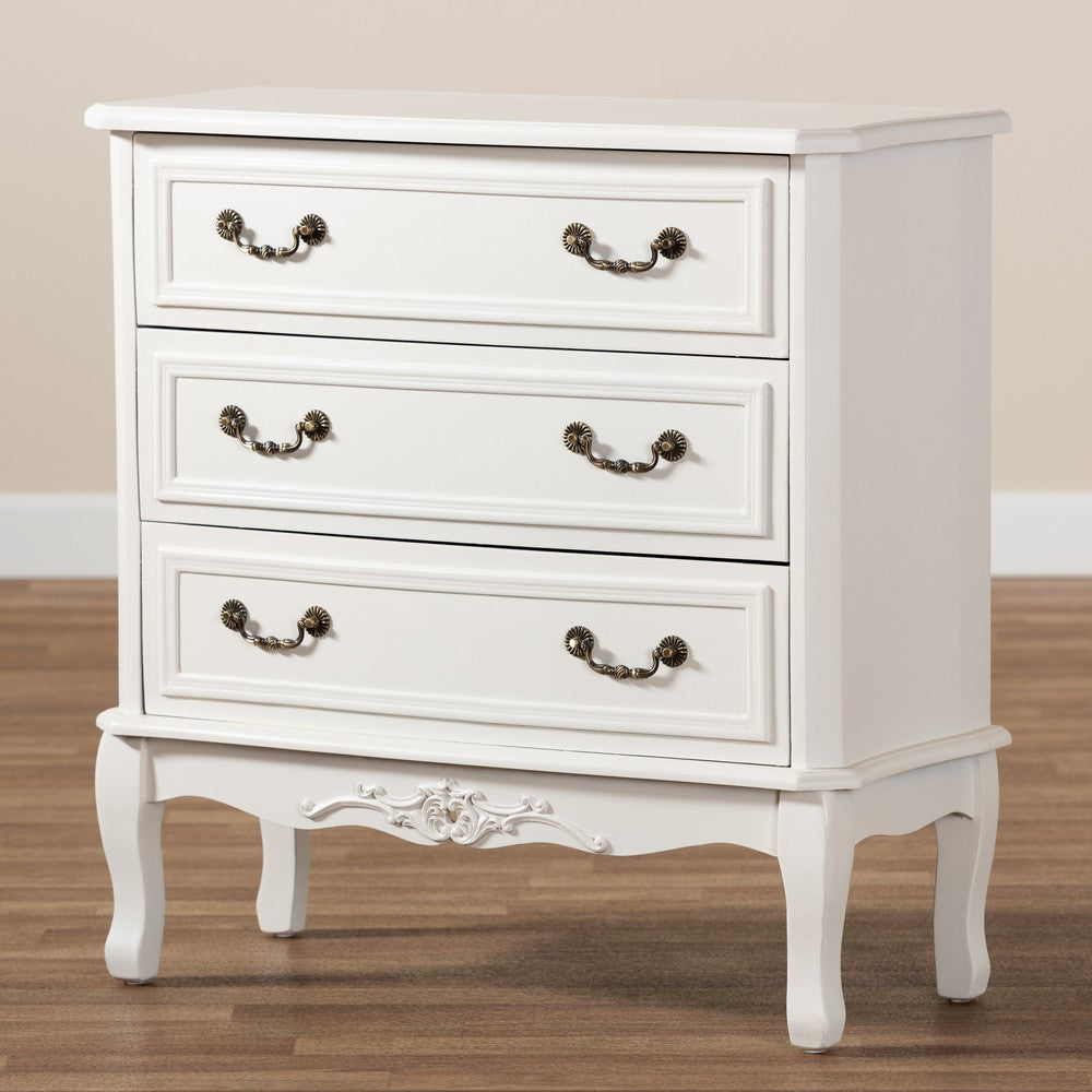 Baxton Studio - Gabrielle Dresser in White/Brass - ETASW-08-White-3DW-Cabinet view 8