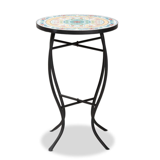 Baxton Studio - Gaenor Outdoor Plant Stand in Multi-Colored/Black - H01-104289 Plant Stand view 2
