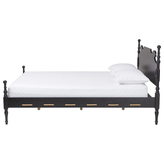 Baxton Studio - Gaetano Queen Size Bed in Black - MG0262-Black-Queen view 2