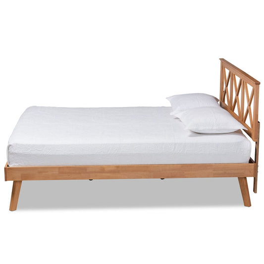 Baxton Studio - Galvin Full Size Bed in Brown - SW8219-Rustic Brown-Full view 2