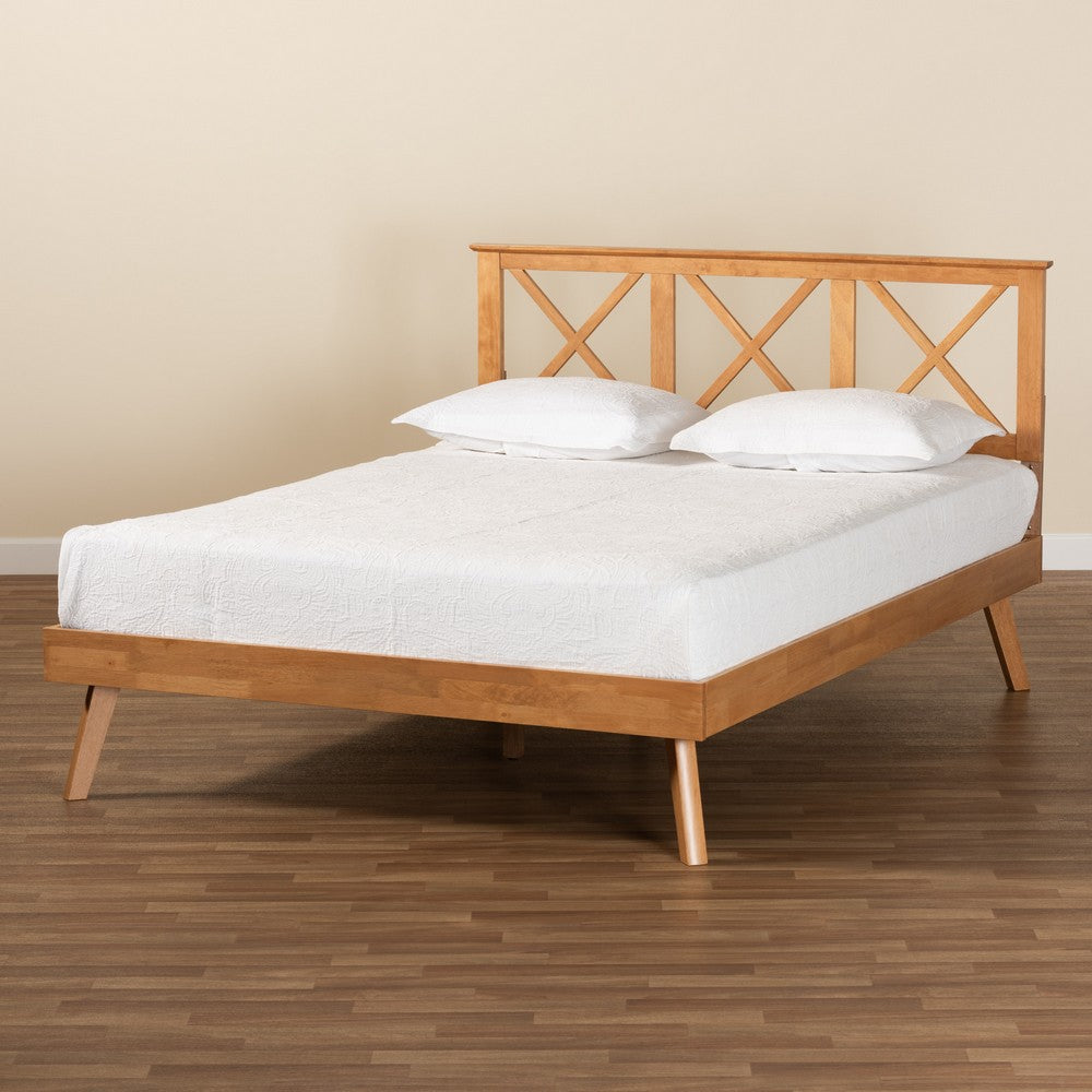 Baxton Studio - Galvin Full Size Bed in Brown - SW8219-Rustic Brown-Full view 7