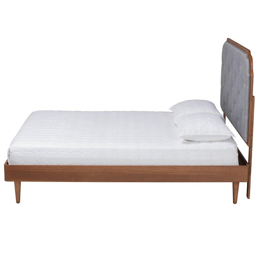 Baxton Studio - Garron King Size Bed in Grey/Walnut Brown - MG9772/97151-King view 2