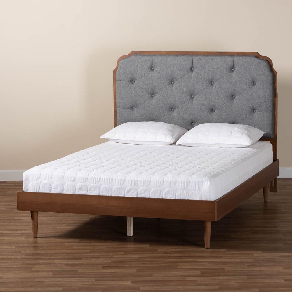 Baxton Studio - Garron King Size Bed in Grey/Walnut Brown - MG9772/97151-King view 8