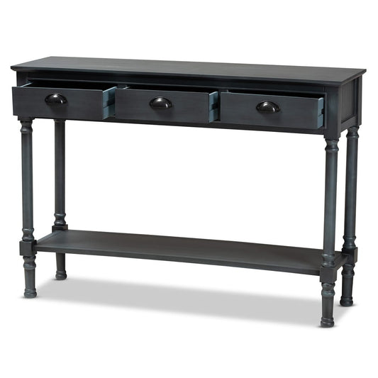 Baxton Studio - Garvey Console Table in Dark Blue Gray - JY20A373-Grey-Console view 2