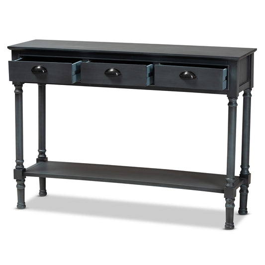Baxton Studio - Garvey Console Table in Dark Blue Gray - JY20A373-Grey-Console view 2