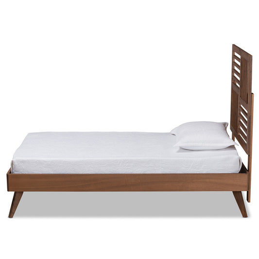 Baxton Studio - Gemma Twin Size Bed in Walnut Brown - Gemma-Ash Walnut-Twin view 2