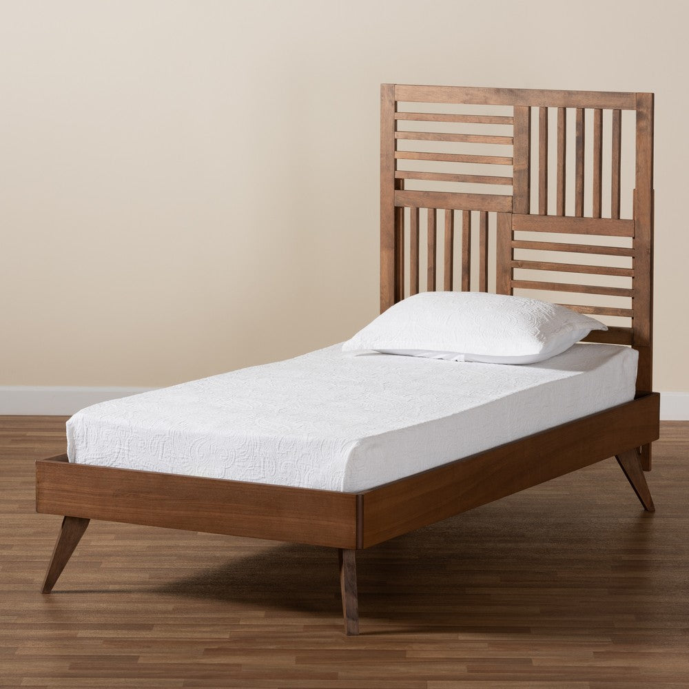 Baxton Studio - Gemma Twin Size Bed in Walnut Brown - Gemma-Ash Walnut-Twin view 7