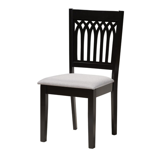 Baxton Studio - Genesis Dining Set in Grey/Dark Brown - RH389C-Grey/Dark Brown-7PC Dining Set view 2