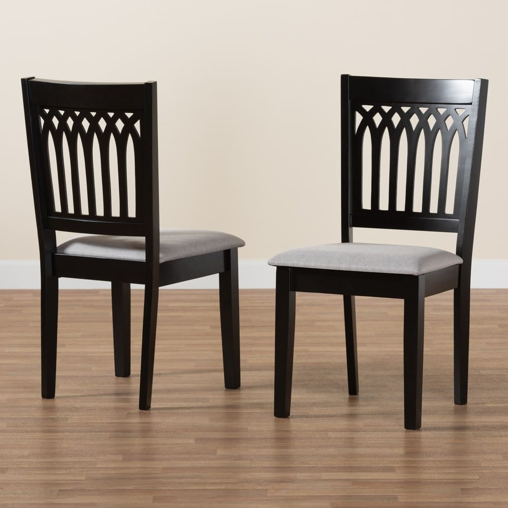 Baxton Studio - Genesis Set of 2 Dining Chairs in Grey/Dark Brown - RH389C-Grey/Dark Brown-DC-2PK view 8