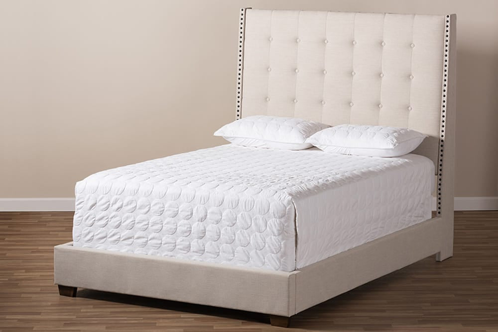 Baxton Studio - Georgette King Size Bed - CF8957-Light Beige-King view 7