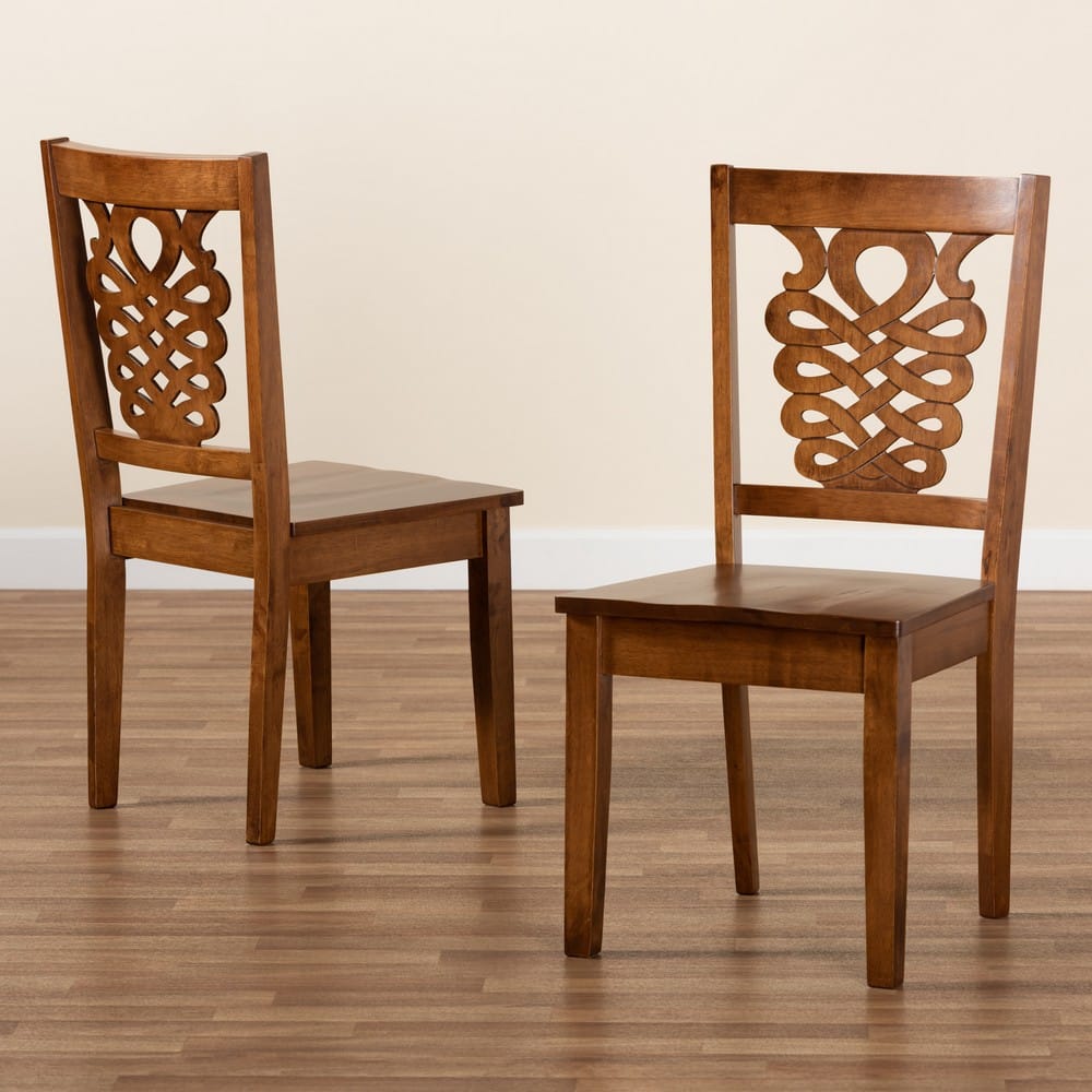 Baxton Studio - Gervais Set of 2 Dining Chairs in Walnut Brown - RH339C-Walnut Wood Scoop Seat-DC-2PK view 7