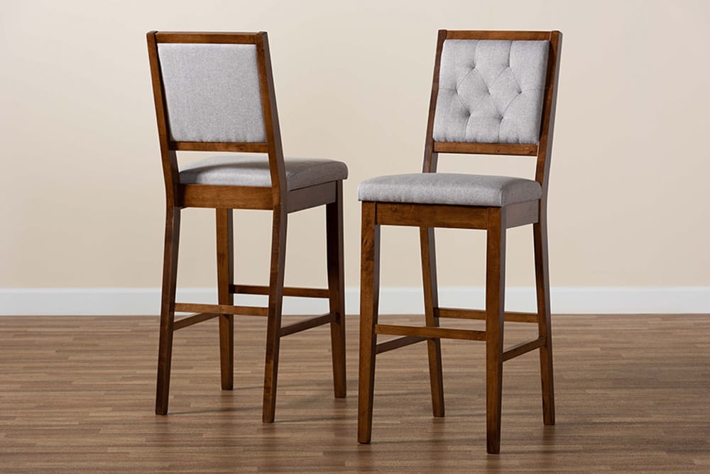 Baxton Studio - Gideon Barstool Set of 2 - RH2083BP-Grey/Walnut-BS view 8