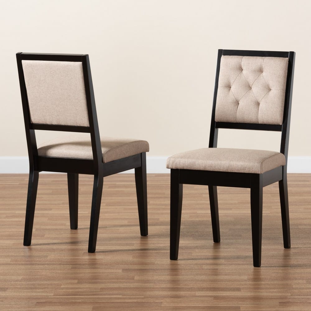 Baxton Studio - Gideon Set of 2 Dining Chairs in Sand/Dark Brown - RH2083C-Sand/Dark Brown-DC-2PK view 8