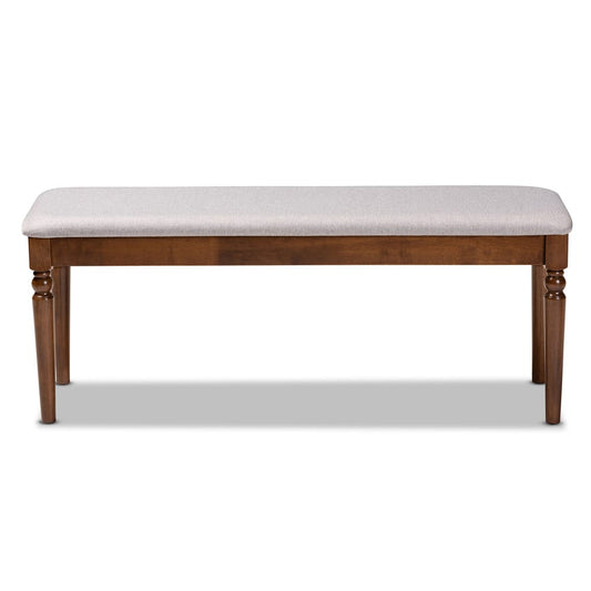 Baxton Studio - Giovanni Dining Bench in Grey/Walnut - RH038-Grey/Walnut-Dining Bench view 2