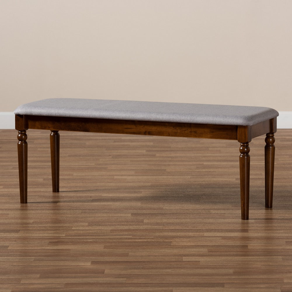 Baxton Studio - Giovanni Dining Bench in Grey/Walnut - RH038-Grey/Walnut-Dining Bench view 6