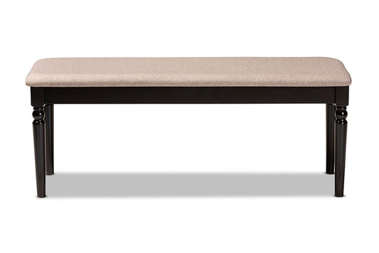 Baxton Studio - Giovanni Dining Bench - RH038-Sand/Dark Brown-Dining Bench view 2