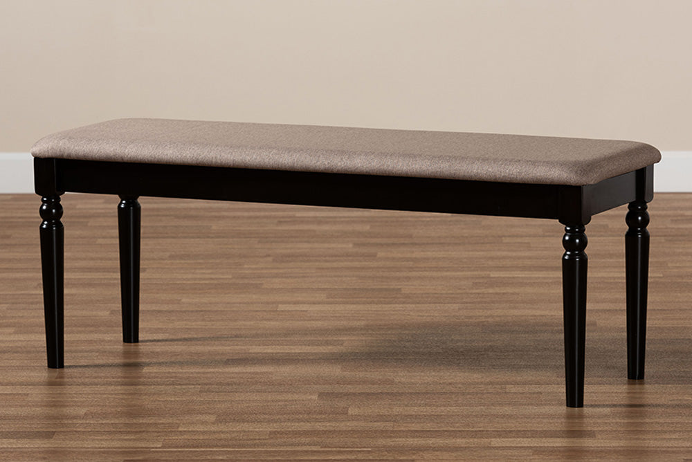 Baxton Studio - Giovanni Dining Bench - RH038-Sand/Dark Brown-Dining Bench view 6