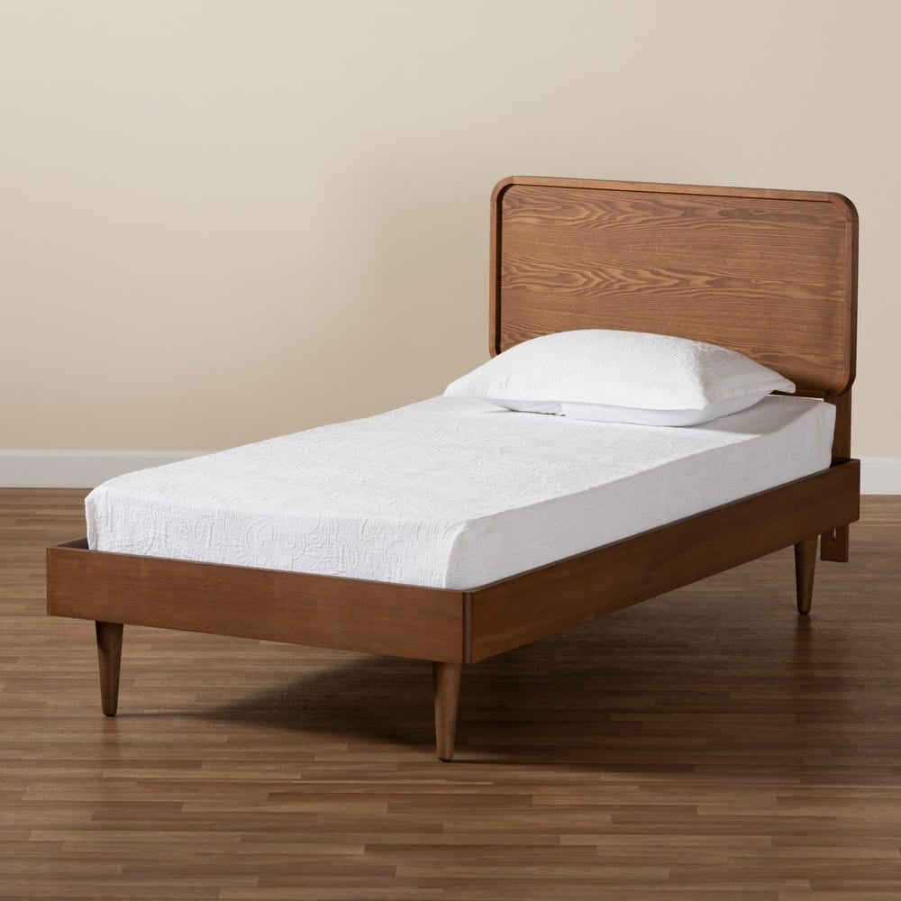 Baxton Studio - Gisa Twin Size Bed in Walnut Brown - Gisa-Ash Walnut-Twin view 7