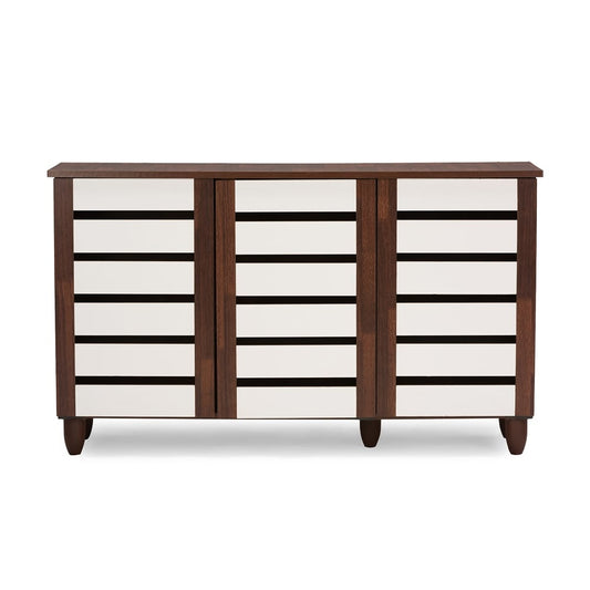 Baxton Studio - Gisela Shoe Cabinet in Brown - SC865513-Dirty Oak view 2
