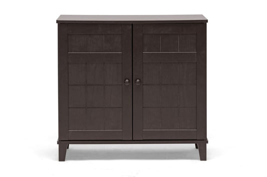 Baxton Studio - Glidden Shoe Cabinet in Dark Brown - FP-1201 view 2