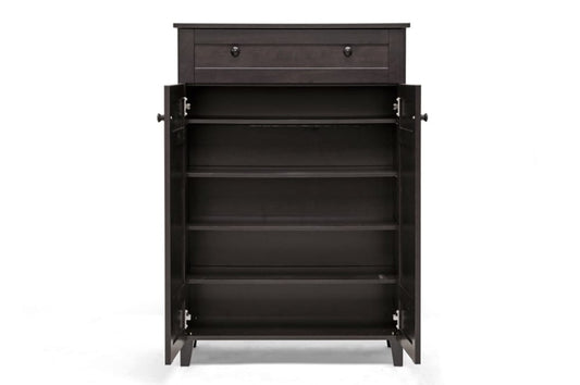 Baxton Studio - Glidden Shoe Cabinet in Dark Brown - FP-1203 view 2