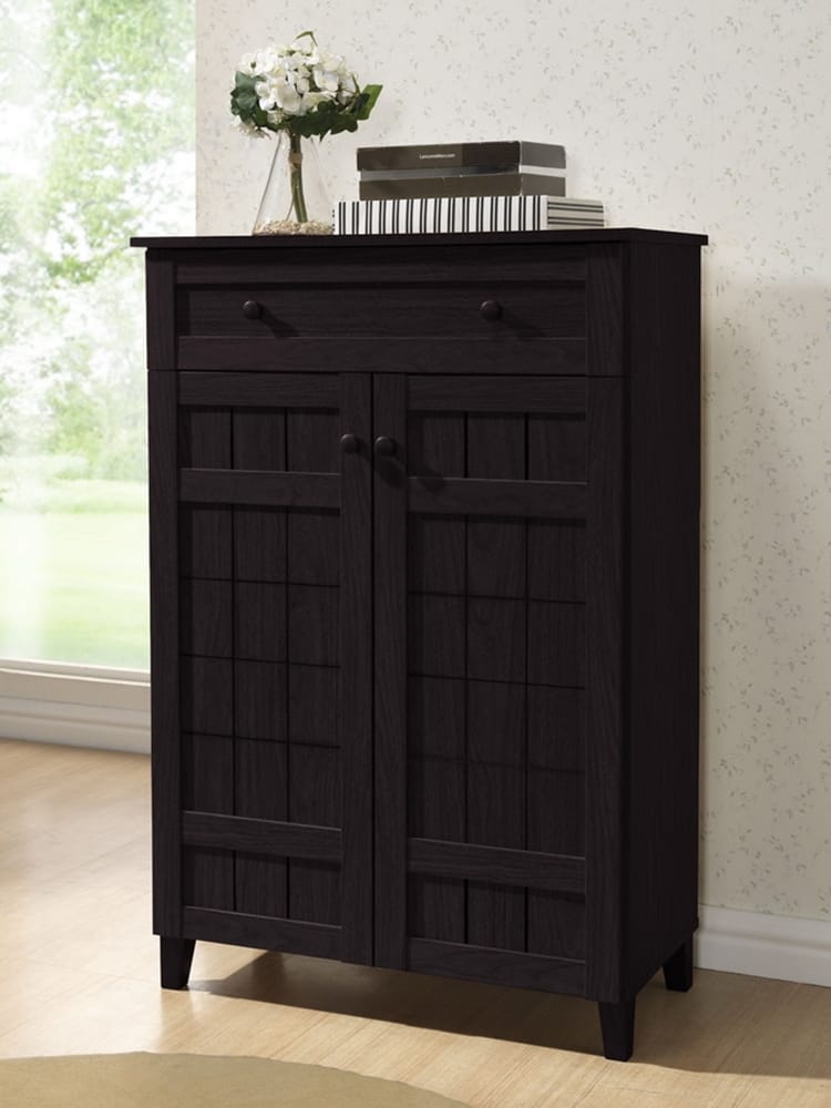Baxton Studio - Glidden Shoe Cabinet in Dark Brown - FP-1203 view 3