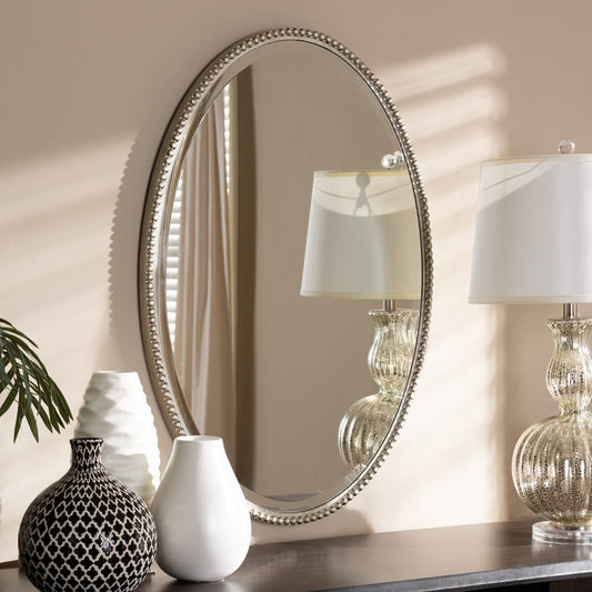 Baxton Studio - Graca Mirror in Antique Silver - RXW-6156 view 2