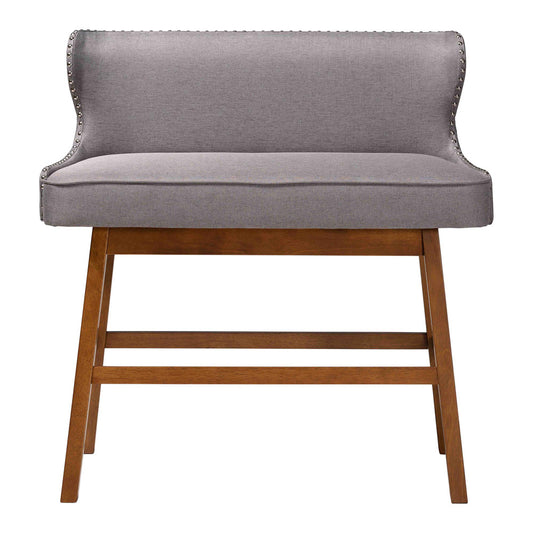 Baxton Studio - Gradisca Bar Bench in Grey - BBT5218-Grey Bench view 2