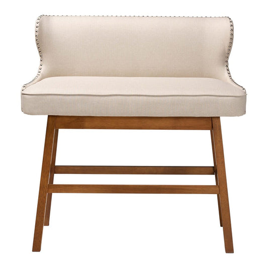 Baxton Studio - Gradisca Bar Bench in Light Beige - BBT5218-Beige Bench view 2