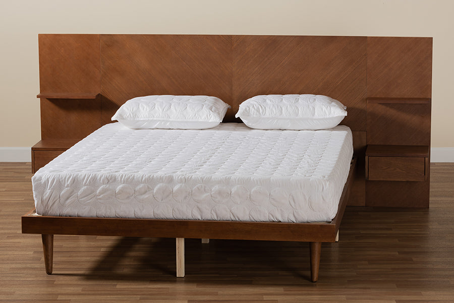 Baxton Studio - Graham Queen Size Bed in Ash Walnut - MG0107-Ash Walnut-Queen view 10
