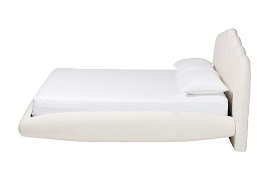 Baxton Studio - Grenier King Size Bed - BBT61329-Floating Bed-Cream-King view 2