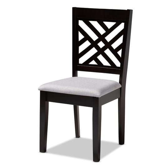 Baxton Studio - Gustavo Dining Set in Grey/Dark Brown - RH317C-Grey/Dark Brown-6PC Dining Set view 2