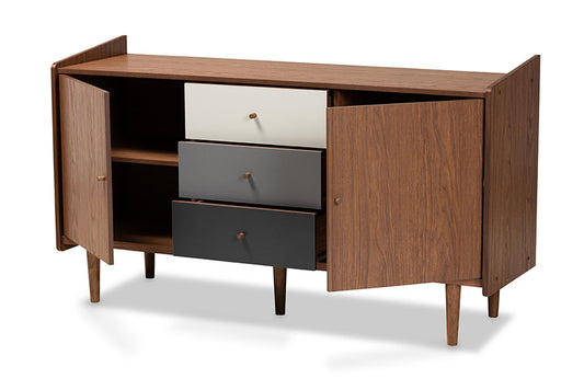 Baxton Studio - Halden Sideboard - FP-11022-Grey/Walnut-Sideboard view 2