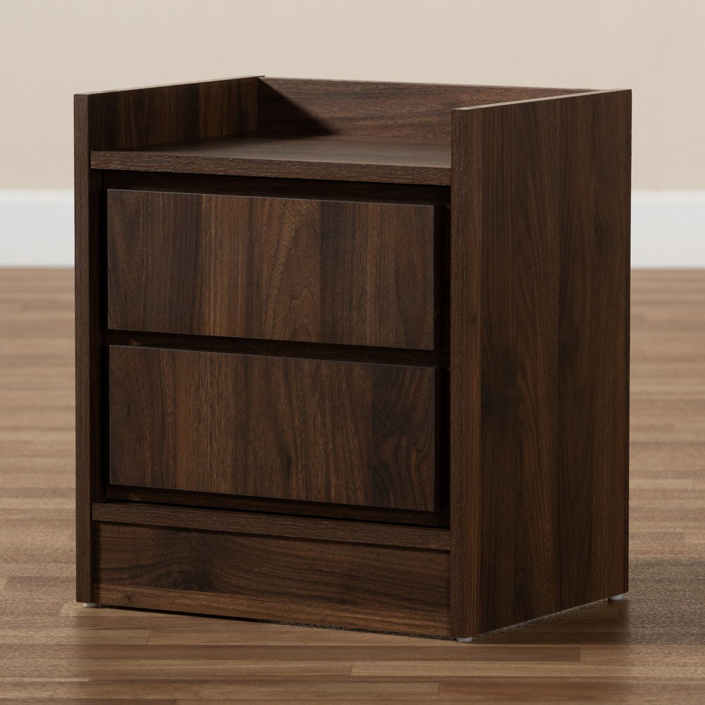 Baxton Studio - Hale Nightstand in Walnut brown - ET8003-Walnut-NS view 7