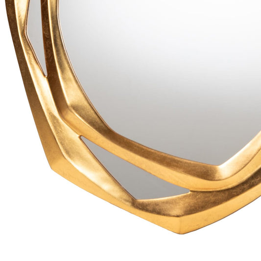 Baxton Studio - Halen Mirror in Antique Goldleaf - RXW-10954-Wall Mirror view 2