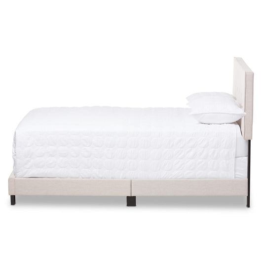 Baxton Studio - Hampton Queen Size Bed in Light Beige - CF8747-H-Light Beige-Queen view 2