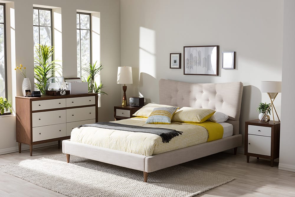 Baxton Studio - Hannah Queen Size Bed - BBT6570-Beige-Queen view 5