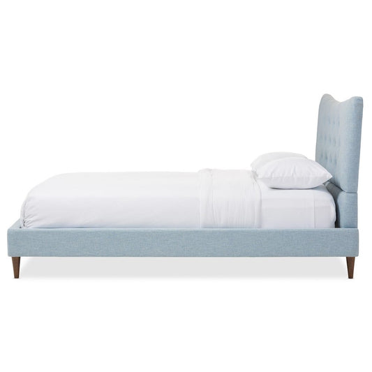 Baxton Studio - Hannah Queen Size Bed in Light Blue - BBT6570-Light Blue-Queen view 2