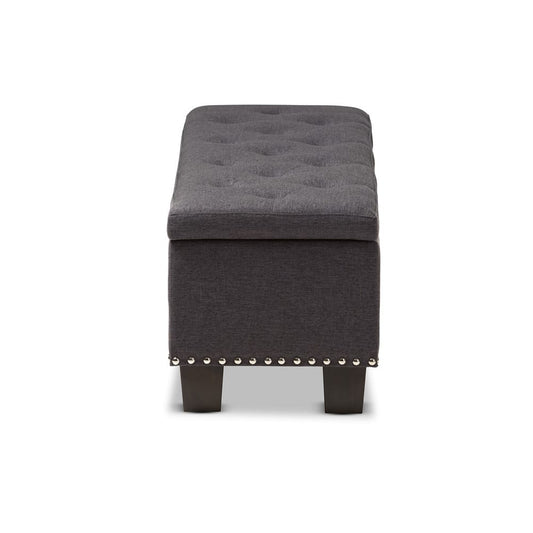 Baxton Studio - Hannah Storage Bench in Dark Grey - BBT3136-OTTO-Dark Grey-H1217-20 view 2
