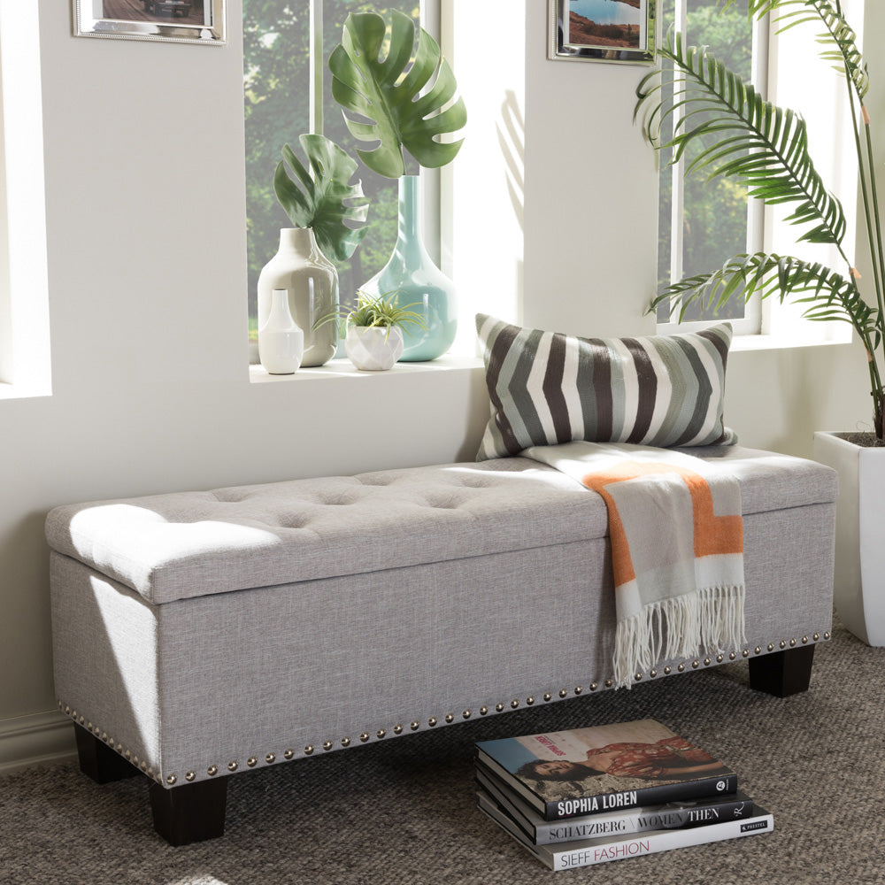 Baxton Studio - Hannah Storage Bench in Grayish Beige - BBT3136-OTTO-Greyish Beige-H1217-14 view 9