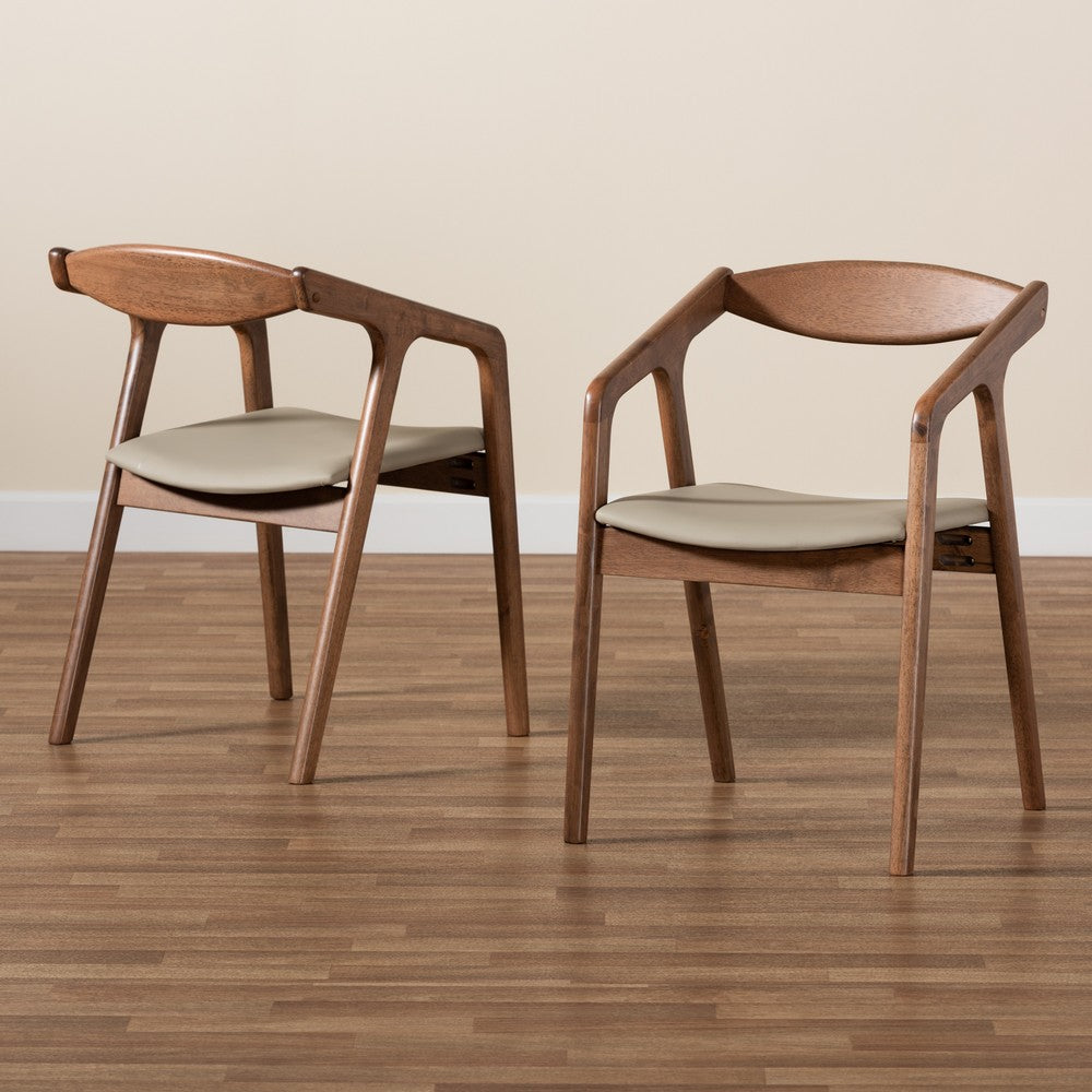 Baxton Studio - Harland Set of 2 Dining Chairs in Grey/Walnut Brown - RDC809B-AC-Steel/Walnut-DC view 8