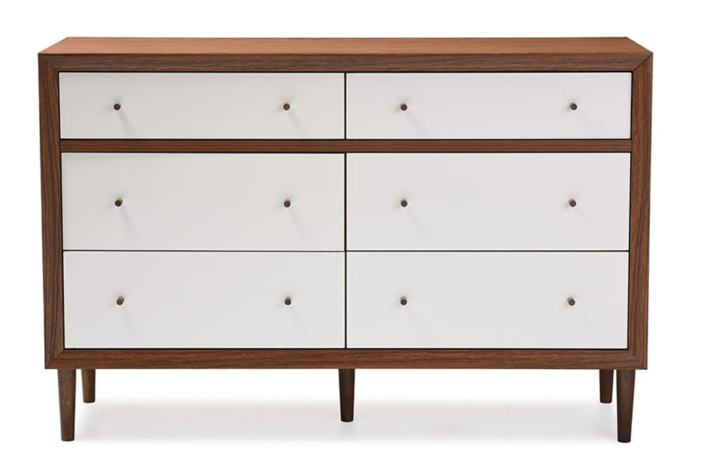 Baxton Studio - Harlow Storage Cabinet - FP-6781-Walnut/White view 5