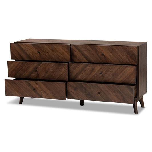 Baxton Studio - Hartman Dresser in Walnut Brown - LV23COD23232WI-Columbia-6DW-Dresser view 2