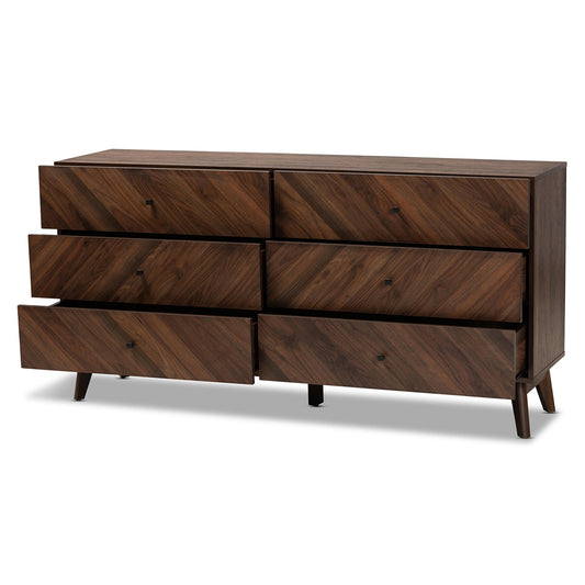 Baxton Studio - Hartman Dresser in Walnut Brown - LV23COD23232WI-Columbia-6DW-Dresser view 2